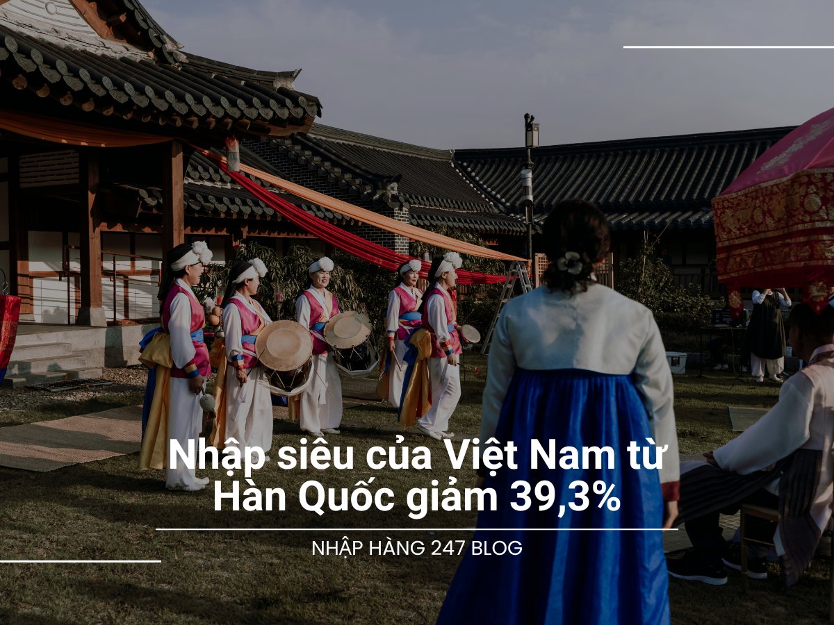 Nhập siêu của Việt Nam từ thị trường Hàn Quốc giảm 39,3%